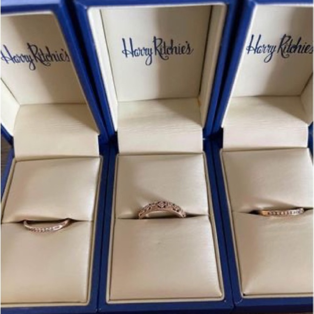 Harry Ritchie’s 3 Stackable Rose Gold Rings Size 7 Selling Together